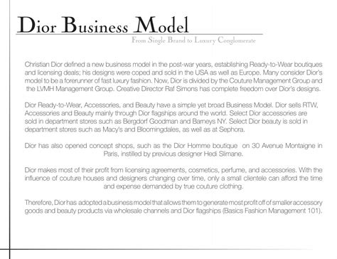 dior model of business.